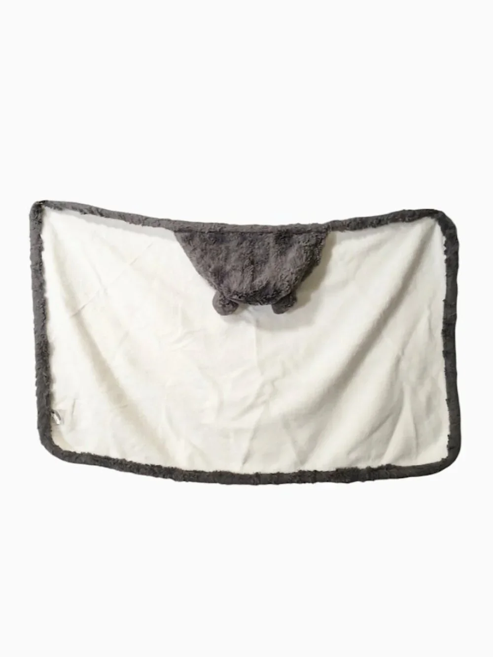 Little Giraffe Luxe Hooded Towel With Ears White & Dark Gray 24